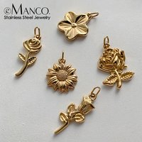 eManco Stainless Steel Jewelry Women DIY Flower Charm Pendant Making Necklace Earrings Bracelet Party Jewelry Gift