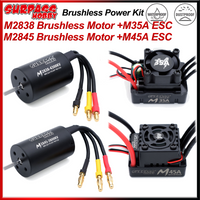 SURPASS HOBBY M2838 M2845 Waterproof Motor with M35A M45A ESC Brushless Power Kit for RC 1/12 1/14 1/16 RC Car Boat Toy Wtloys