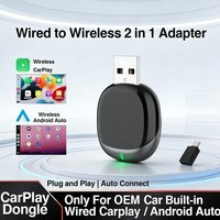 2026 2in1 Wireless CarPlay Dongle Wireless Android Auto Adapter AI Smart Box Car Intelligent Systems For Car With le USB & USB-C