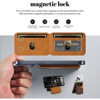 Retro Business Leather Wallet Card Holder Bag For iPhone&Samsung&Xiaomi&Huawei&Vivo For MagSafe Magnetic Splicing Color Card Bag