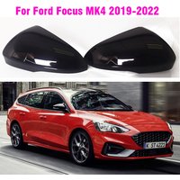 LHD For Ford Focus MK4 IV 2019 2020 2021 2022 Gloss Black Side Wing Rear View Rearview Mirror Cover Caps Replacement Shell