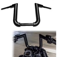 HCMT – guidon personnalisé noir brillant pour moto, 2 pouces, 8 ", 10", 12 pouces, pour Harley Softail Road King Breakout Fat Boy Street Bob Low