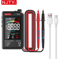 NJTY T3 Smart Digital Multimeter Type-c Charging Auto-Ranging 4000 Counts Ultra-thin NCV Live Wire Color Display Multimeter Tool