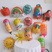 Boy Girl School Kindergarten Decoration New Cartoon Schoolbag Pencil Shape Aluminum Balloon