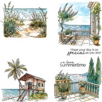 Summer Day Cottage Seaside Scenery Clear Stamp DIY Scrapbooking Supplies Silicone Stamps For Card Making Albums Decor