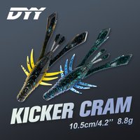 DYY-Soft Silicone Swimbait Fishing Lure, Shrimp, Artificial Bait, Bass Finesse Fishing Lures, Kicker Craw, 10.5cm, 8.8G, 6Pcs