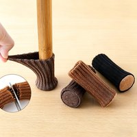 Hot Silent Chair Leg Covers with Felt Base Elastic Knitted Feet Socks Anti-scratch Anti-slip Protectors for Chairs Tables Stools