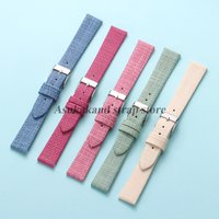 Small Size 8mm 10mm 12mm 14mm 16mm Canvas Leather Watch Band Universal Women Bracelets Denim Woven Pattern Wristband Accessories