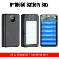 18650 Battery Holder 22.5W Fast Charging DIY Mobile Power Case Dual USB Type C Charge For iPhone Huawei With LED Light Outdoor