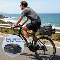 1pcs 10L Hard Shell Bike Rear Rack Bag Waterproof E-Bike Bag with Shoulder Strap Strip,Bicycle Luggage Carrier Bag for Cycling