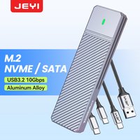 JEYI M.2 SSD-Gehäuse NVMe SATA Dual Protocols SSD-Gehäuse USB 3.2 10 Gbit/s PCIe-Adapter Externes Gehäuse unterstützt M- und B&M-Schlüssel