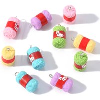 10Pcs 23*12mm Miniature Sewing Plush Resin Pendants DIY Handmade Artwork Crafting Fashion Jewelry Accessories Pendants