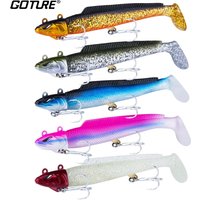 Goture 5pcs/kit Luna Fishing Lure Swimbait Jig Head Rubber Tail Soft Lure Searchbait 18g 21g 28g Silicone Bait Fishing Tackle