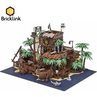 Bricklink Ideas MOC Pirates of Barracuda Bay Sets Compatible 21322 3250PCS City Ship House Building Blocks Toys For Adult Gift