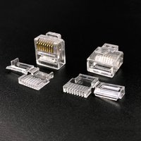 20/50PCS RJ45 Connector 8P8C Modular Network Connector Plug Aperture 0.55mm Cat5E UTP Short Body Two-piece Flat Cable