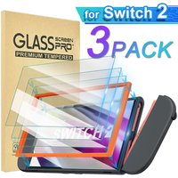 1/2/3Pack Tempered Glass Screen Protector for Switch 2 Easy To Install HD Clear Film with Alignment Frame for Nintendo Switch 2