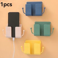 1pcs Multifunctional Wall Hooks, Bedside Hangers, Wall-Mounted Phone Storage, Shelves, Adhesive Fiber