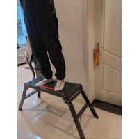 Foldable Ladder Chair Aluminum Alloy Multifunctional Step Bench Waterproof Rustproof Folding Stool for Outdoor Car Washing Home