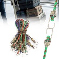 3/6/12 PCS Latex Bungee Cords with Steel Hooks Stretchy Elastic Straps for Tarp Canopy Motorcycle Cargo Party Ornament Hanging