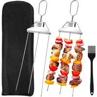 Grill Skewers 3 Way Kabob Skewer Stainless Steel BBQ Sakewers Grilling Veggies Meat Fruits Chicken Wings BBQ Tool Reusable
