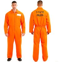 Adult orange prisoner costume Prisoner Cosplay Jumpsuit Halloween Prison theme Party Fancy Dress