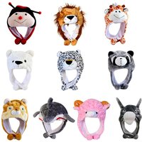 Ear Protection Cartoon Plush Moving Hat Animal Neck Warmer Movable Ears Airbag Cap Animal Earflap Hat Cosplay Party