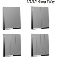 High Quality Grey Wall Switches 1Way Button Home Accessories Wall Light Switch Panel Household Durable On / Off Push Buttons
