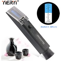 New Specialised 0-80% Alcohol Refractometer ATC Alcohol Content Tester Brew Meter Whisky Brandy Vodka Tequila Chinese Spirits