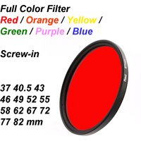 Full Color Filter Universal RAL code Screw-in 37 40.5 43 46 49 52 55 58 62 67 72 77 82 mm Red Orange Yellow Green Purple Blue