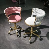 Bar chair light luxury computer chair girls bedroom comfortable rotating lift chair nail salon sliding wheelchair makeupdressing