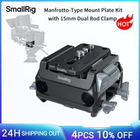 SmallRig Manfrotto-Type Mount Plate Kit with 15mm Dual Rod Clamp for Follow Focus Matte Boxe V-Mount Battery Plates for 501 Type