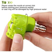 6 in 1 Pressure Washer Spray Nozzle Tip 1/4 Inch Quick Connect Rinse Soap Adjustable Spray Nozzle for Car Patio Washing Cleaning