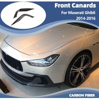 Carbon Fiber Car Front Canards Splitters For Maserati Ghibli Sedan 2014-2016 Front Fog Light Cover Air Vent Trims Protector