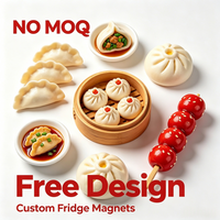 Custom Food Fridge Magnets, Personalized World Cuisine Refrigerator Magnet, No MOQ Resin Kitchen Decor