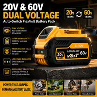 Akumulator 100% kompatybilny z DeWALT 60V 18Ah, wysokowydajny akumulator litowo-jonowy 60V MAX Flexvolt, odpowiedni do akumulatora wkrętarki elektrycznej DeWALT.