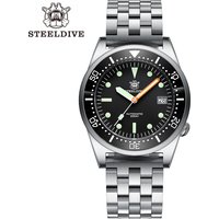 SteelinstrucBrand-Montre de Plongée pour Homme, Bracelet en Acier Inoxydable, Super Shoous C3, Cadran Bleu, Étanche 200m, SD1979