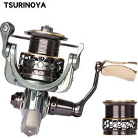 TSURINOYA Spinning Fishing Reel JAGUAR 1000 2000 3000 Max Drag 6KG Double Spool Carbon drag Carp Saltwater Reel Bass Pike Wheel