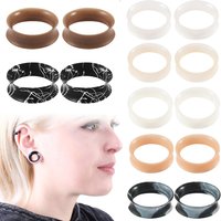 Pair Skin Thin Soft Flexible Ear Tunnels Double Flare Ear Plugs Flesh Tunnel Ear Gauge Expander Stretcher Earlets Earrings