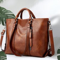Large women's tote bag, artificial leather long shoulder strap handbag, single shoulder bag A4 Business Office Tote Bag