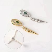 9 Models of Copper Plated Zircon Snake Head Pearl Chain Connection Buckle DIY Necklace Bracelet Jewelry Material Accessories