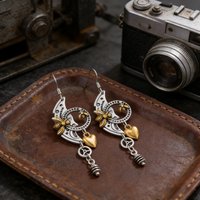 Mechanical Gear Pendant Earrings Bee Roulette Pointer Vintage Creative Hot Sale Earring Jewelry Wholesale