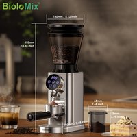 BioloMix Professionele Conische Braammolen 48 Verstelbare Instellingen met Afneembare Houder voor Espresso Drip en Franse Pers
