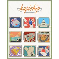 Hapiship 2024 New Women Heart Bell Landscape Money Charms Links Fit 9mm Bracelet Stainless Steel DIY Jewelry DJ1146-A