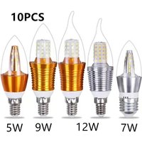 10PCS E14 LED Bulb 85-265V 5W 7W 9W 12W Filament Candle Light C35 Edison Bulb Retro Antique Vintage Style Cold White Warm White