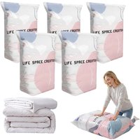 1/3PCS Vacuum Compression Bag Space Saving Pumpless Vacuum Storage Bags Waterproof Reusable Organizer for Clothes Bedding