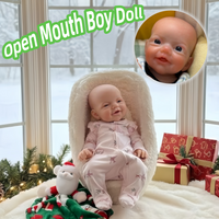 20cm Can Open Mouth Charlie bebé reborn de silicona completa Boy Doll With Handmade Paint Skin Lifelike Newborn Silicone Doll