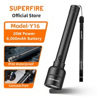SUPERFIRE Y16 Rechargeable led flashlight USB C 1660LM Ultra Powerful Torch Waterproof Tactical Light Outdoor Camping lantern