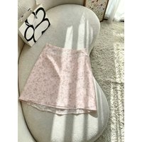 Casual Street Daily Women Harajuku Sweet Floral Print A-line Mini Short Skirt French Elegant Chic Versatile Bottom Garment