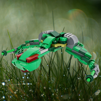 100PCS Green Raptor spaceship building block toy,enhance feelings, enhance hands-on ability, Halloween Christmas Birthday Gift.
