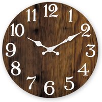 Retro Wood Grain Pattern Wooden Wall Clock Living Room Bedroom Kitchen Home Decoration Wall Clock Silent Quartz Clock Holiday Gift 10 Inches 12 Inches 14inch 16inch (No Battery)